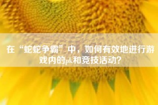 在“蛇蛇争霸”中，如何有效地进行游戏内的pk和竞技活动？