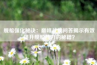 舰船强化秘诀：巅峰战舰问答揭示有效提升舰船战力的秘籍？
