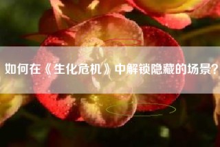 如何在《生化危机》中解锁隐藏的场景？