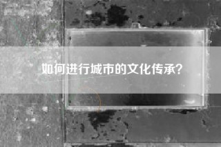 如何进行城市的文化传承？