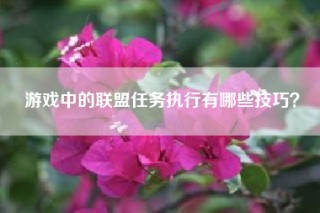 游戏中的联盟任务执行有哪些技巧？