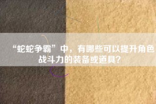 “蛇蛇争霸”中，有哪些可以提升角色战斗力的装备或道具？