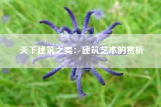 天下建筑之美：建筑艺术的赏析