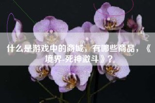 什么是游戏中的商城，有哪些商品，《境界-死神激斗》？