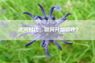 冰河时代：如何开始游戏？