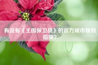 有没有《王国保卫战》的官方城市规划指南？