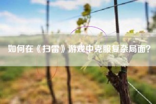 如何在《扫雷》游戏中克服复杂局面？