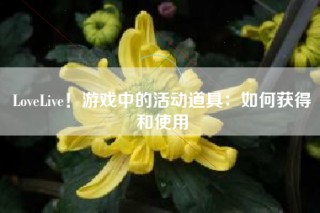 LoveLive！游戏中的活动道具：如何获得和使用
