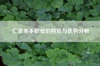 亡灵杀手职业的特色与优势分析