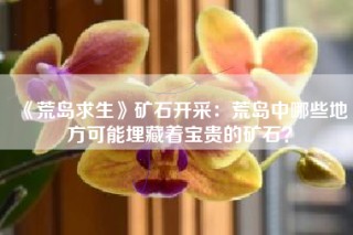 《荒岛求生》矿石开采：荒岛中哪些地方可能埋藏着宝贵的矿石？