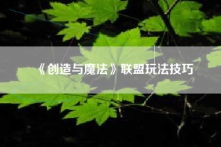 《创造与魔法》联盟玩法技巧