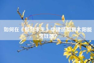 如何在《荒岛求生》中建造简易太阳能烹饪器？