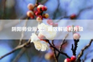阴阳师业原火：高效解锁和升级