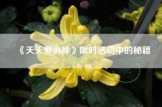 《天天爱消除》限时活动中的秘籍