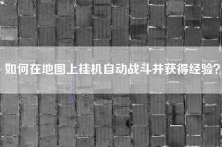 如何在地图上挂机自动战斗并获得经验？