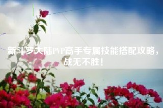 新斗罗大陆PVP高手专属技能搭配攻略，战无不胜！