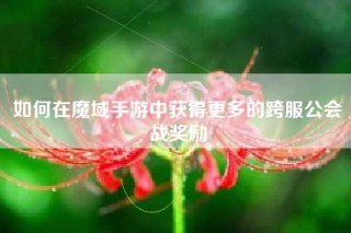 如何在魔域手游中获得更多的跨服公会战奖励