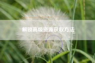 解锁高级资源获取方法