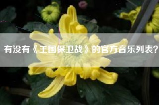 有没有《王国保卫战》的官方音乐列表？