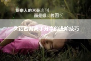 大话西游高手分享的进阶技巧