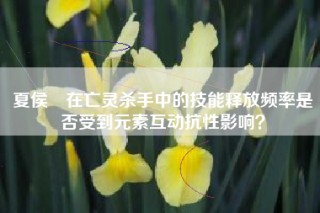夏侯惇在亡灵杀手中的技能释放频率是否受到元素互动抗性影响？