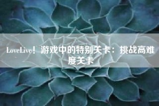 LoveLive！游戏中的特别关卡：挑战高难度关卡