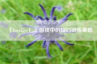 《LoveLive！》游戏中的技巧训练策略