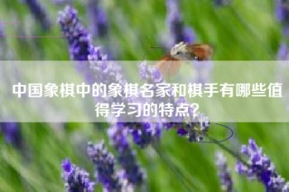 中国象棋中的象棋名家和棋手有哪些值得学习的特点？
