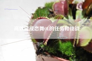 高效完成恋舞OL的任务和挑战