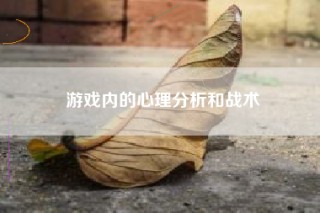 游戏内的心理分析和战术