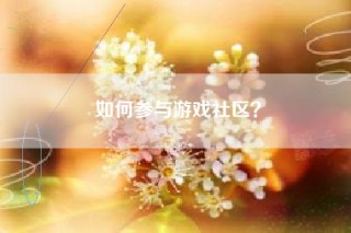 如何参与游戏社区？