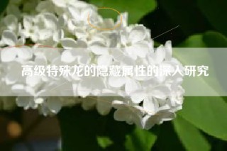 高级特殊龙的隐藏属性的深入研究