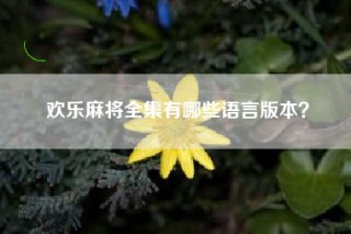 欢乐麻将全集有哪些语言版本？