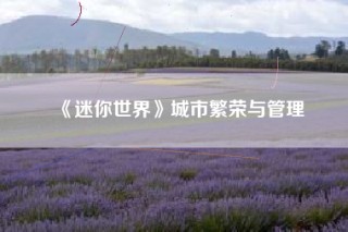 《迷你世界》城市繁荣与管理