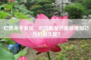 亡灵杀手夏侯惇的技能是否能够增加己方的耐久度？