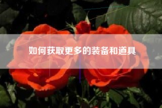 如何获取更多的装备和道具