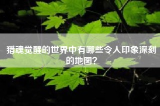 猎魂觉醒的世界中有哪些令人印象深刻的地图？
