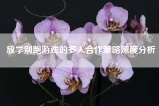 放学别跑游戏的多人合作策略深度分析