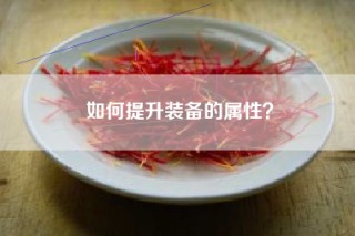 如何提升装备的属性？