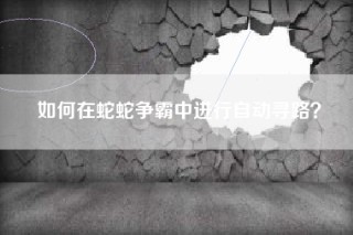 如何在蛇蛇争霸中进行自动寻路？