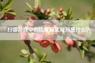 扫雷游戏中的比赛模式规则是什么？
