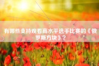 有哪些支持观看高水平选手比赛的《俄罗斯方块》？