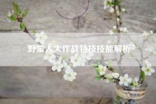 野蛮人大作战特技技能解析