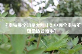 《奥特曼全明星大乱斗》中哪个奥特英雄最适合新手？