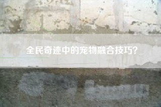 全民奇迹中的宠物融合技巧？