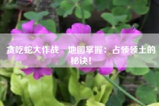 贪吃蛇大作战®地图掌握：占领领土的秘诀！