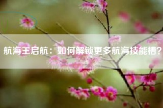 航海王启航：如何解锁更多航海技能槽？