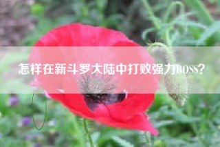怎样在新斗罗大陆中打败强力BOSS？