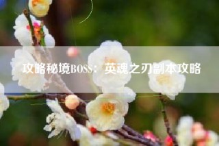 攻略秘境BOSS：英魂之刃副本攻略