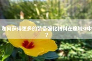 如何获得更多的装备强化材料在魔域SF中？